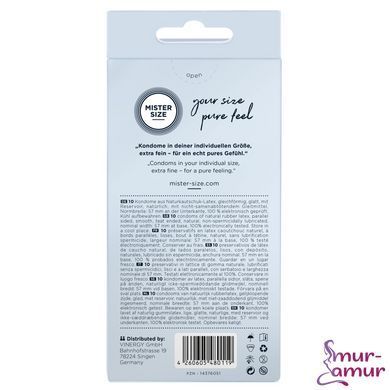 Презервативи Mister Size - pure feel - 57 (10 condoms), товщина 0,05 мм