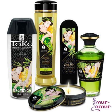 Подарунковий набір Shunga Garden of Edo, 5 засобів для масажу та пестощів, аромати зеленого чаю та лотоса