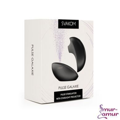 Вакуумний кліторальний смарт-стимулятор Svakom Pulse Galaxie Midnight Black, проєктор зоряного неба фото і опис