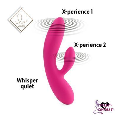 Гнучкий вібратор кролик з двома моторами FeelzToys Lea Rabbit Vibrator Rubine Red фото і опис