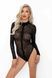 Боді Noir Handmade F287 Leopard flock bodysuit with long sleeves - XXL фото