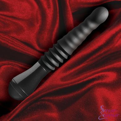 Пульсатор Blush Temptasia &ndash; Lazarus Thrusting Dildo &ndash; Black, ребристий стовбур, 3 швидкості