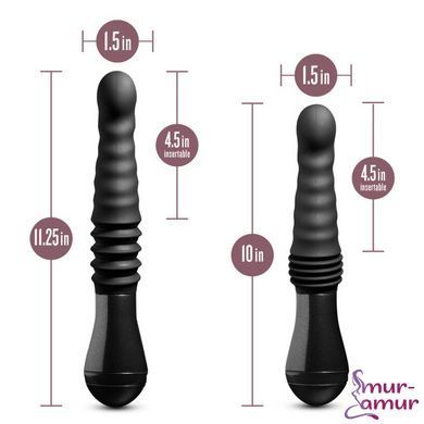 Пульсатор Blush Temptasia &ndash; Lazarus Thrusting Dildo &ndash; Black, ребристий стовбур, 3 швидкості