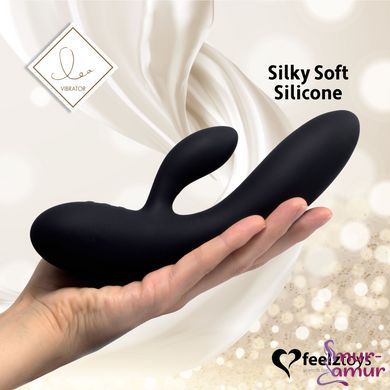 Гибкий вибратор кролик с двумя моторами FeelzToys Lea Rabbit Vibrator Black фото и описание