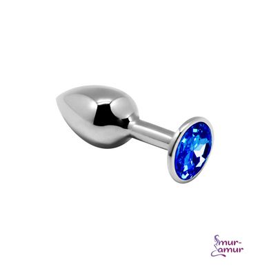 Металлическая анальная пробка с кристаллом Alive Mini Metal Butt Plug Blue S фото и описание