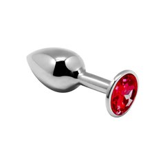 Металлическая анальная пробка с кристаллом Alive Mini Metal Butt Plug Red M фото и описание