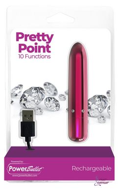 Віброкуля PowerBullet - Pretty Point Rechargeable Bullet Pink фото і опис