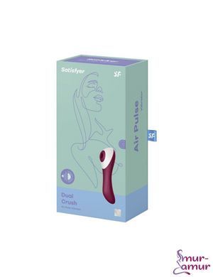 Вакуумний стимулятор із вібрацією Satisfyer Dual Crush Wine Red фото і опис
