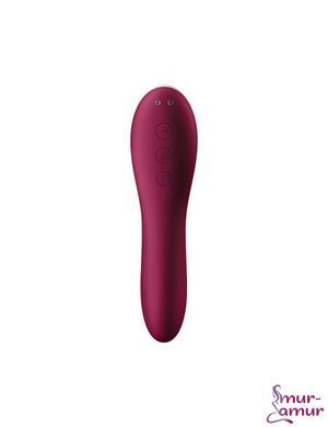 Вакуумний стимулятор із вібрацією Satisfyer Dual Crush Wine Red фото і опис