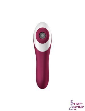 Вакуумний стимулятор із вібрацією Satisfyer Dual Crush Wine Red фото і опис