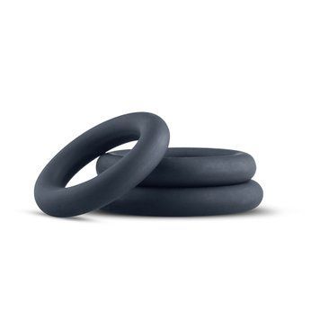 Набор эрекционных колец Boners 3-Piece Cock Ring Set &ndash; Grey, 3; 3,3 и 4,4 см фото и описание