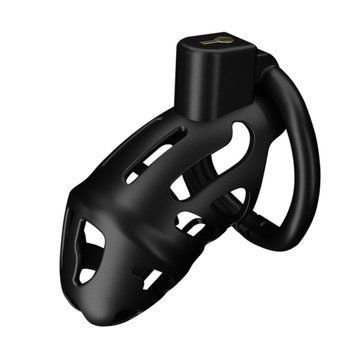 Клетка для пениса LOCKINK SEVANDA Naja-Cobra Chastity Cage Satin Black, 3 кольца разных размеров фото и описание