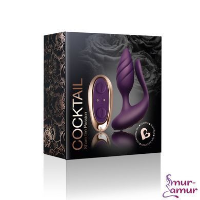 Анально-вагінальний вібратор для пар Rocks Off Cocktail Purple, пульт ДК фото і опис