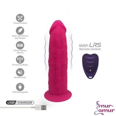 Фаллоимитатор с вибрацией SilexD Henry Vibro Pink (MODEL 2 size 7in) + LRS, диаметр 4,4 см
