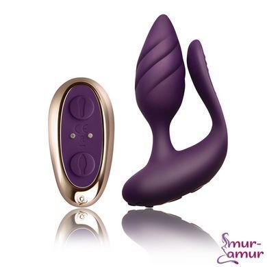 Анально-вагінальний вібратор для пар Rocks Off Cocktail Purple, пульт ДК фото і опис