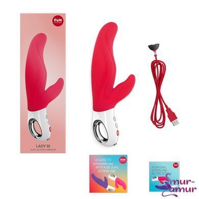 Вибратор-кролик для точки А Fun Factory LADY BI india red, 2 мотора, 12 режимов фото и описание