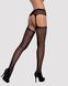Сетчатые чулки-стокинги с цветочным рисунком Obsessive Garter stockings S207 XL/XXL, черные, имитаци фото