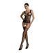 Бодистокинг Passion ECO BS001 One Size black, с доступом, имитация подвязок, флористический декор фото