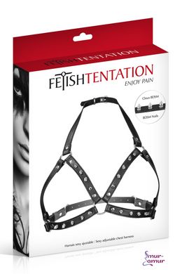 Портупея с металлическими шипами Fetish Tentation Sexy Adjustable Chest Harness фото и описание