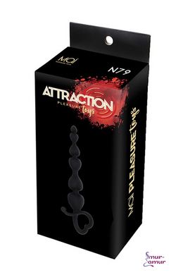 Анальные бусы MAI Attraction Toys №79 Black, длина 18см, диаметр 3,1см фото и описание