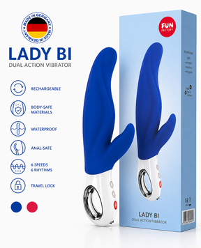 Вибратор-кролик для точки А Fun Factory LADY BI ultramarine, 2 мотора, 12 режимов фото и описание