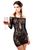 Платье-сетка с декольте Anne De Ales FETISH DINNER Black XL, спущенное плечо фото и описание