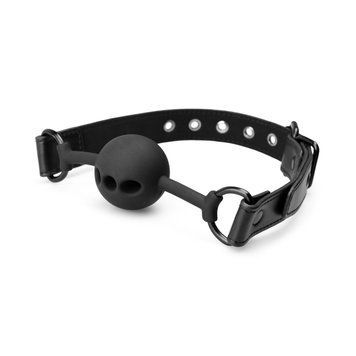 Воздухопроницаемый кляп Bedroom Fantasies: Breathable Silicone Ball Gag, черный фото и описание