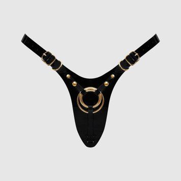 Трусики для страпона Strap-On-Me Leatherette Harness Fabulous - One Size - Black Glossy фото и описание