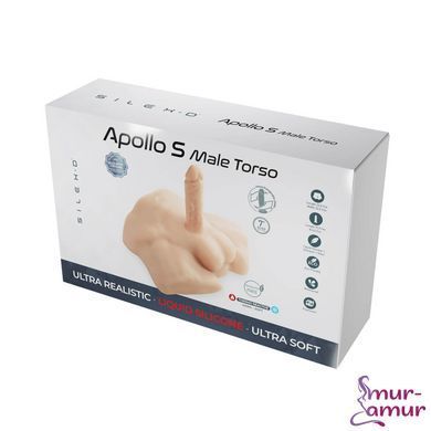 Півторс з фалоімітатором на присосці SilexD Apollo S Male Torso, суперреалістичний, термореактивний