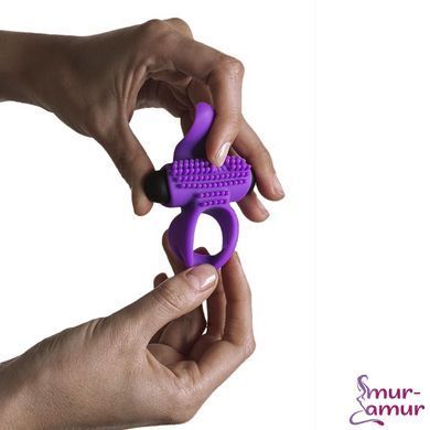 Эрекционное виброкольцо Adrien Lastic Bullet Lastic Ring с язычком и щеточкой для стимуляции клитора фото и описание