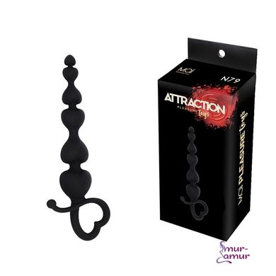 Анальные бусы MAI Attraction Toys №79 Black, длина 18см, диаметр 3,1см фото и описание