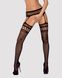 Чулки-стокинги с комбинированной сеткой Obsessive Garter stockings S214 S/M/L, черные, имитация гарт фото