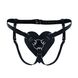 Трусики Серце для страпону з натуральної шкіри Feral Feelings - Hearts Strap-on Belt Black фото