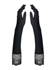 Высокие перчатки с камнями и кружевом Obsessive Miamor gloves, black фото и описание