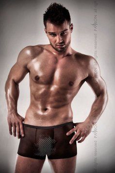 Прозорі чоловічі шортики Passion 025 SHORT black S/M фото і опис