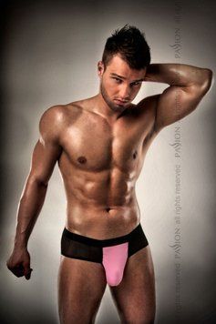 Чоловічі трусики з рожевим гульфіком Passion 007 THONG pink L/XL фото і опис