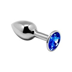Металлическая анальная пробка с кристаллом Alive Mini Metal Butt Plug Blue M фото и описание