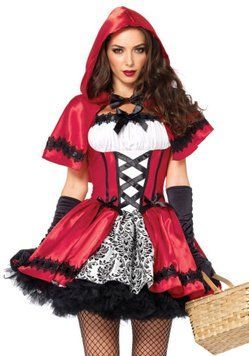 Эротический костюм Красной шапочки Leg Avenue Gothic Red Riding Hood S, платье, накидка фото и описание