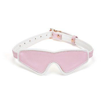Шкіряна маска на очі Liebe Seele White & Pink Fairy Goat Leather Blindfold фото і опис