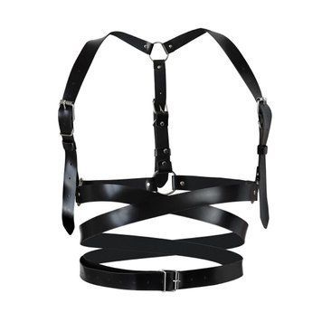 Шкіряна портупея Art of Sex - Melani Leather harness, Чорна L-2XL фото і опис