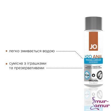 Анальная смазка JO ANAL H2O &mdash; ORIGINAL (240 мл) на водной основе, растительный глицерин фото и описание