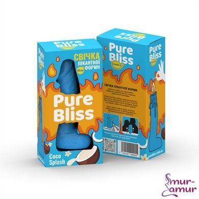 Ароматна свічка пікантної форми Pure Bliss Blue Coco Splash (Кокосове молоко) 15 см