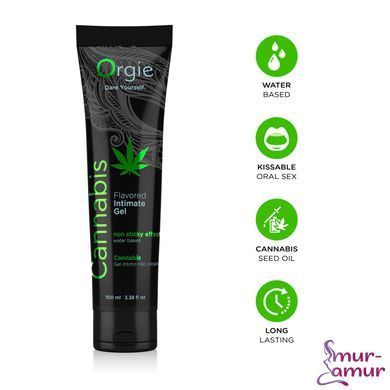 Лубрикант на водной основе Orgie Lube Tube Cannabis, 100 мл, съедобный, с маслом семян конопли фото и описание