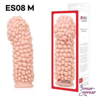 Насадка на член Kokos Extreme Sleeve ES.08 розмір M, потовщувальна, стимулюючий рельєф