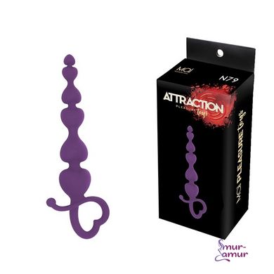 Анальные бусы MAI Attraction Toys №79 Purple, длина 18см, диаметр 3,1см фото и описание