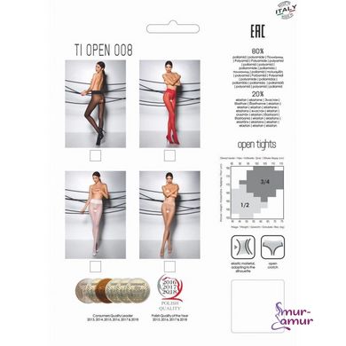 Еротичні колготки TIOPEN 008 nero 3/4 (30 den) – Passion, з вирізом фото і опис