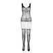 Бодистокинг Passion ECO BS001 One Size white, с доступом, имитация подвязок, флористический декор фото