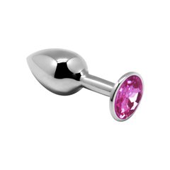 Металлическая анальная пробка с кристаллом Alive Mini Metal Butt Plug Pink M фото и описание