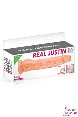 Фаллоимитатор Real Body - Real Justin Flesh, TPE, диаметр 4,2см