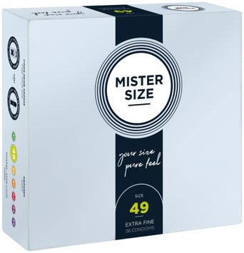 Презервативы Mister Size - pure feel - 49 (36 condoms), толщина 0,05 мм фото и описание